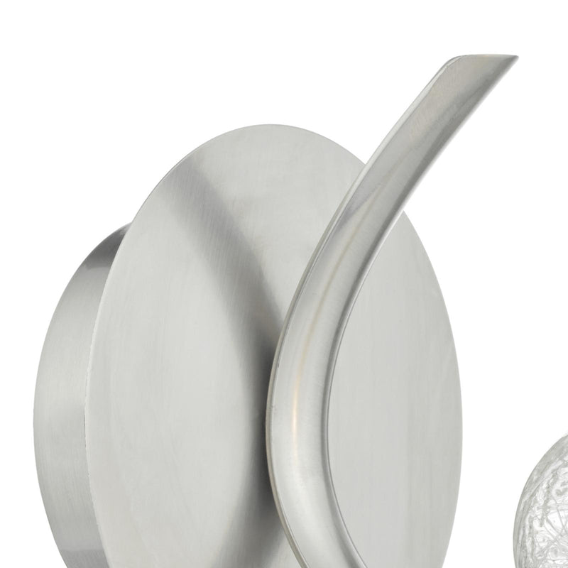 Dar Lighting Leighton Wall Light Satin Chrome & Sugar Cane Glass • LEI0746