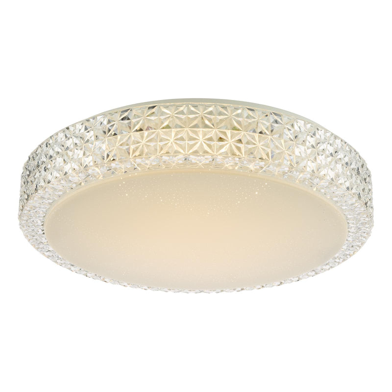 Dar Lighting Liana Flush Clear Faceted Plastic LED • LIA502