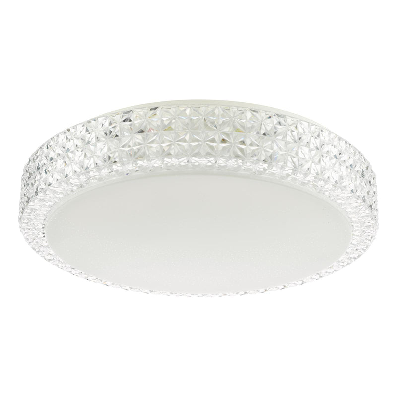 Dar Lighting Liana Flush Clear Faceted Plastic LED • LIA502