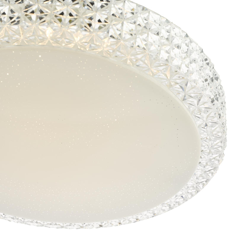 Dar Lighting Liana Flush Clear Faceted Plastic LED • LIA502