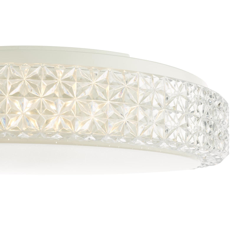 Dar Lighting Liana Flush Clear Faceted Plastic LED • LIA502
