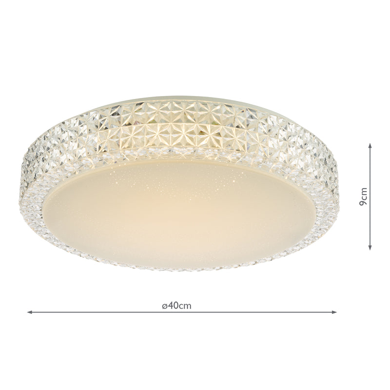 Dar Lighting Liana Flush Clear Faceted Plastic LED • LIA502