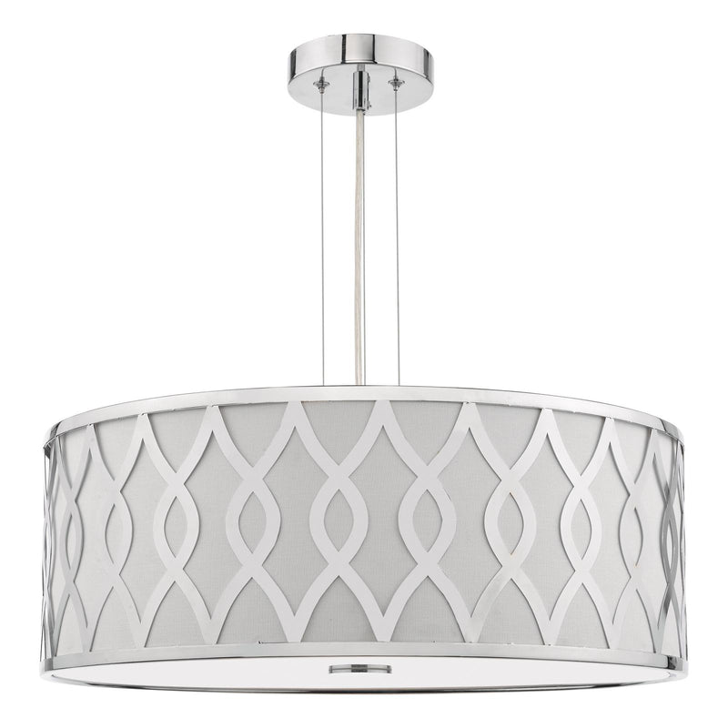 Dar Lighting Locryn 4 Light Pendant Polished Chrome and Ivory • LOC0450