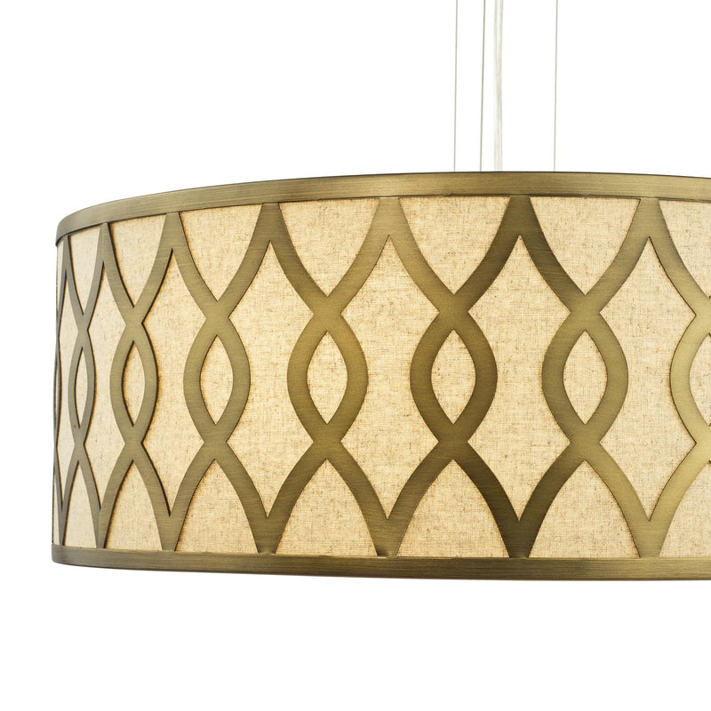 Dar Lighting Locryn 4 Light Pendant Brushed Bronze and Taupe • LOC0463