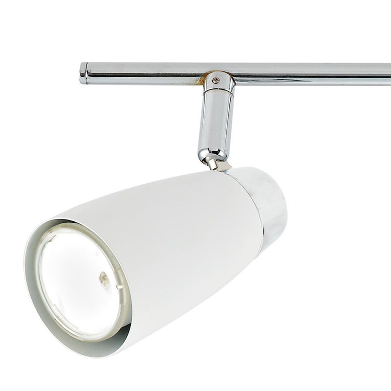 Dar Lighting Loft 4 Light Bar Spotlight Matt White Polished Chrome • LOF842