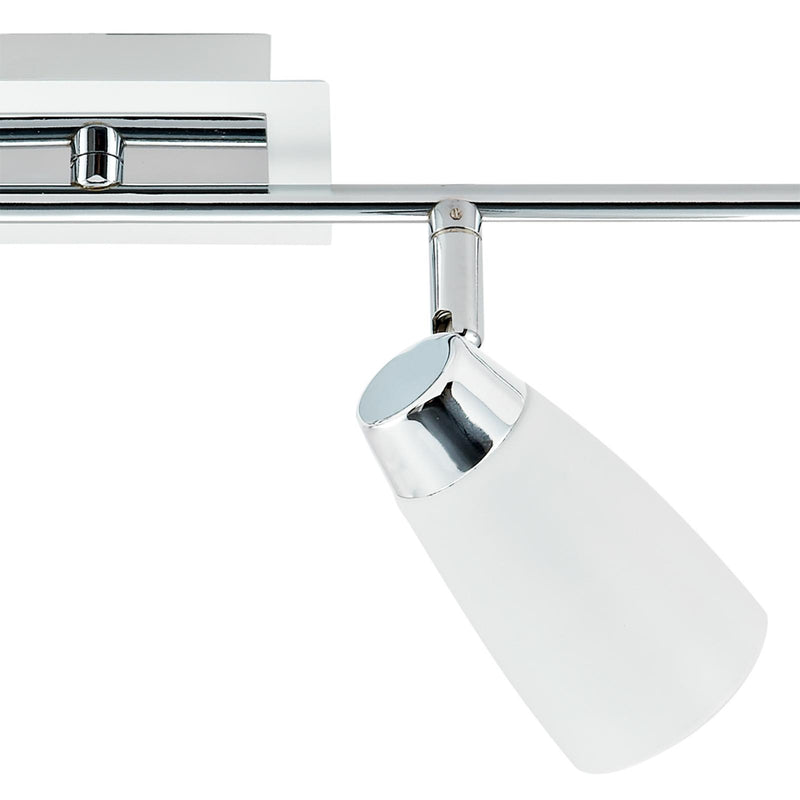 Dar Lighting Loft 4 Light Bar Spotlight Matt White Polished Chrome • LOF842