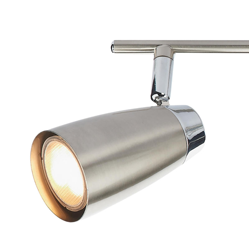 Dar Lighting Loft 4 Light Bar Spotlight Satin & Polished Chrome • LOF8446