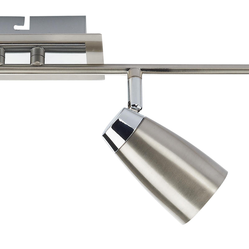 Dar Lighting Loft 4 Light Bar Spotlight Satin & Polished Chrome • LOF8446