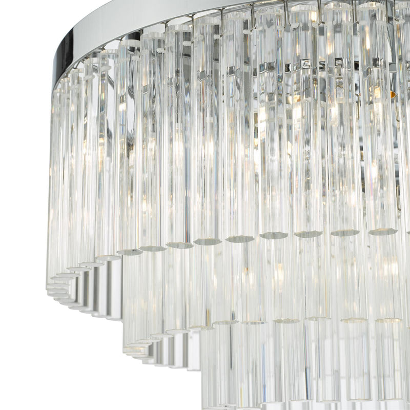 Dar Lighting Logan 5 Light Flush Polished Chrome Glass • LOG5408