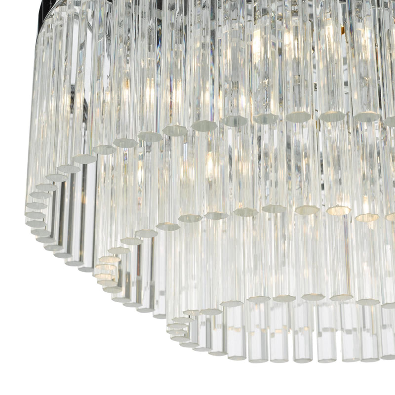 Dar Lighting Logan 5 Light Flush Polished Chrome Glass • LOG5408