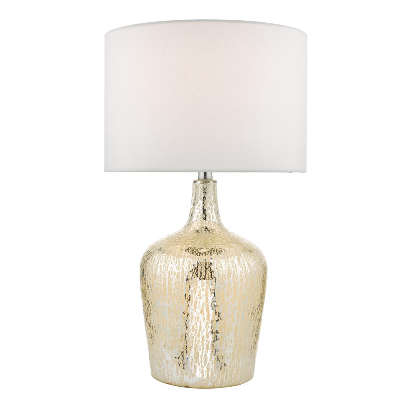 Dar Lighting Lolek Dual Light Table Lamp Clear/Silver Glass With Shade • LOL4232