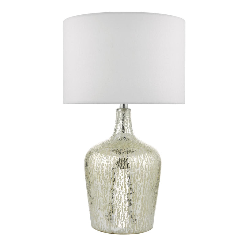 Dar Lighting Lolek Dual Light Table Lamp Clear/Silver Glass With Shade • LOL4232