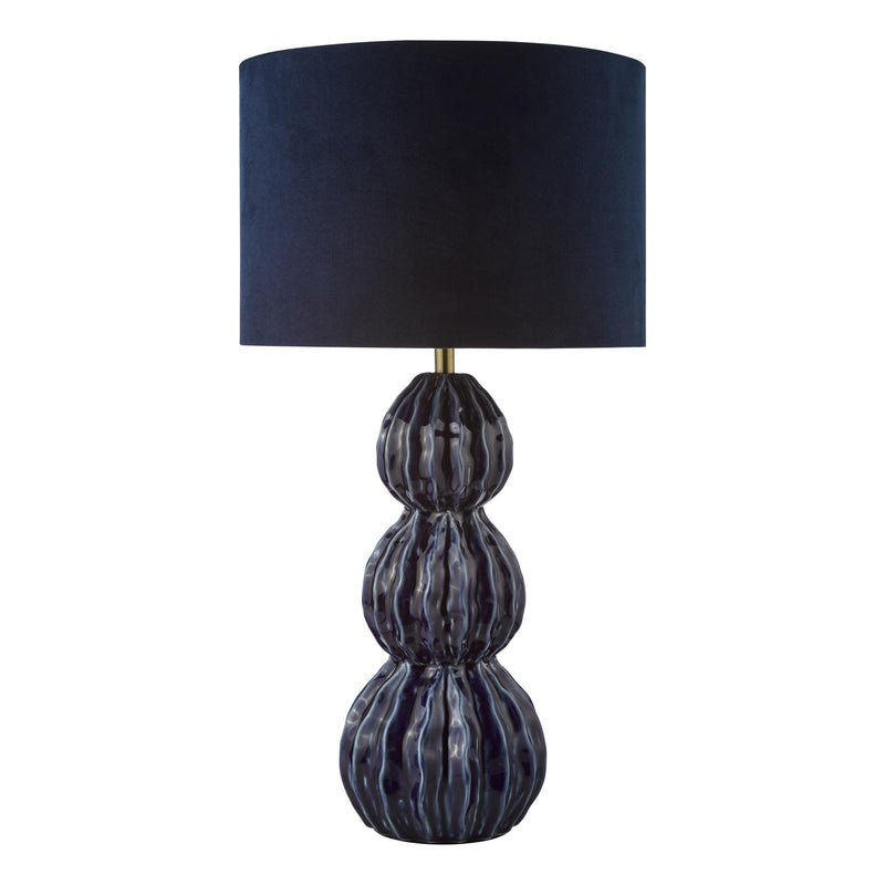Dar Lighting Lorelai Ceramic Table Lamp Blue With Shade • LOR4223