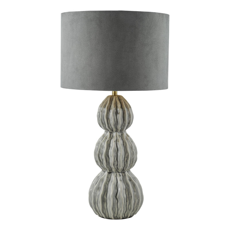 Dar Lighting Lorelai Ceramic Table Lamp Grey With Shade • LOR4239
