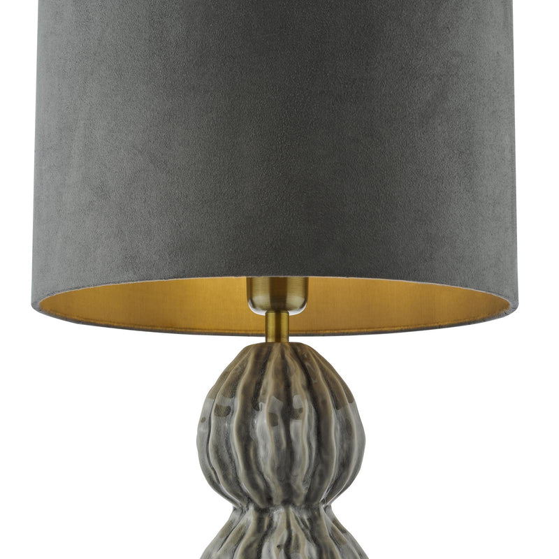 Dar Lighting Lorelai Ceramic Table Lamp Grey With Shade • LOR4239