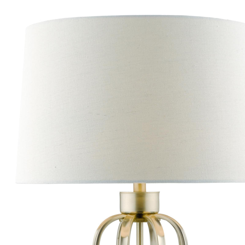 Dar Lighting Lucie Table Lamp Satin Brass With Shade • LUC4241