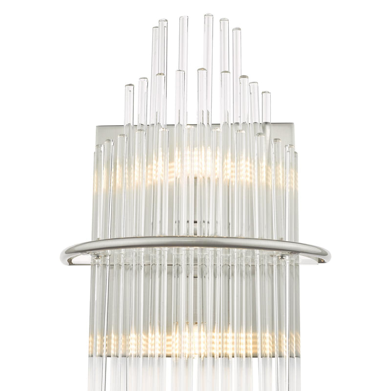 Dar Lighting Lukas 2 Light Wall Light Polished Chrome Glass • LUK0950