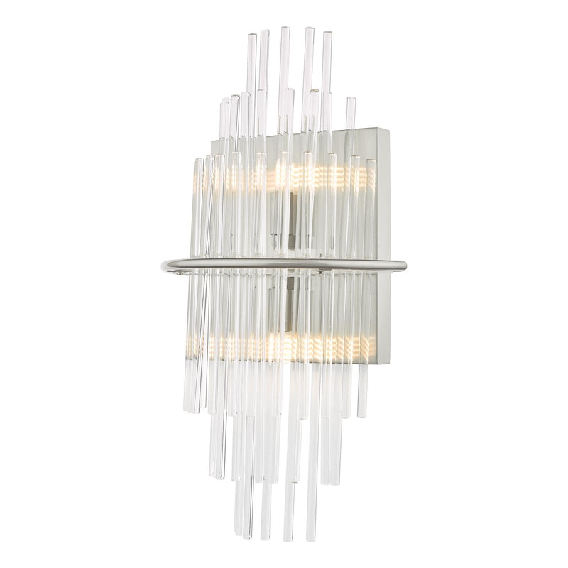Dar Lighting Lukas 2 Light Wall Light Polished Chrome Glass • LUK0950