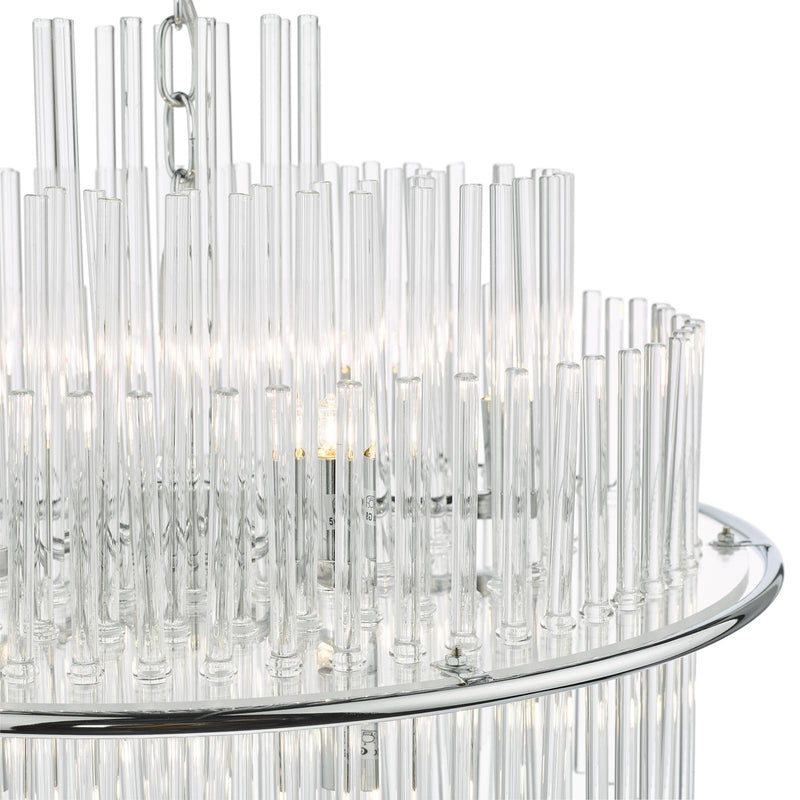 Dar Lighting Lukas 13 Light Pendant Polished Chrome Glass • LUK1750
