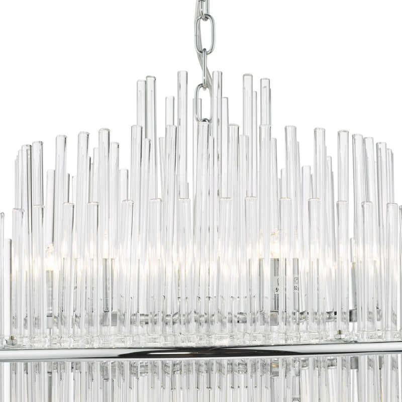 Dar Lighting Lukas 13 Light Pendant Polished Chrome Glass • LUK1750