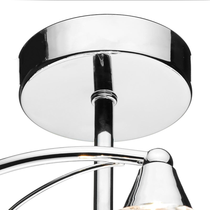 Dar Lighting Luther 4 Light Semi-Flush Polished Chrome and Crystal • LUT0450