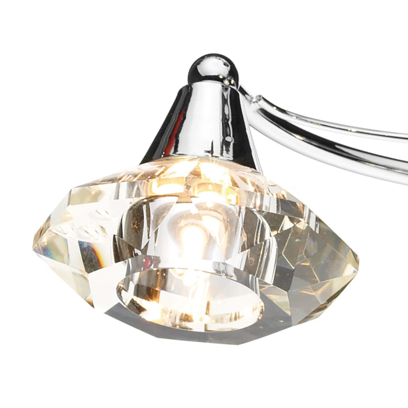 Dar Lighting Luther 4 Light Semi-Flush Polished Chrome and Crystal • LUT0450