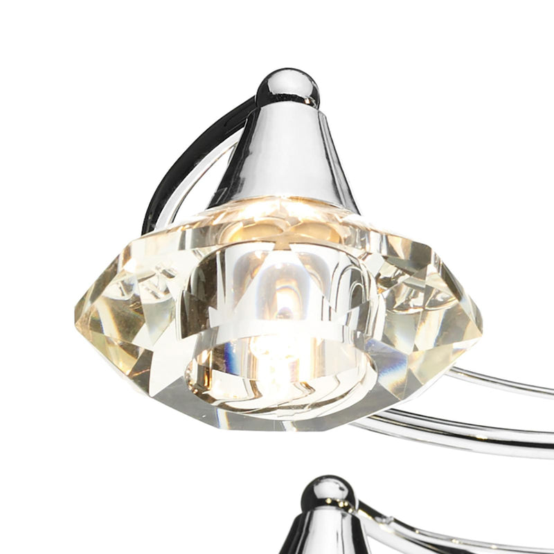 Dar Lighting Luther 6 Light Semi Flush Polished Chrome Crystal • LUT0650