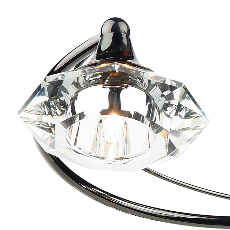 Dar Lighting Luther 6 Light Semi Flush Black Chrome Crystal • LUT0667