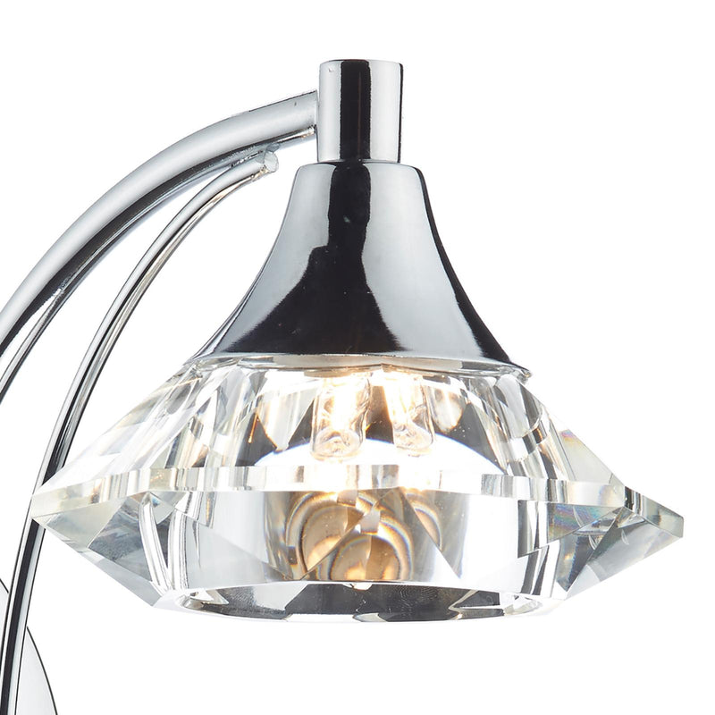 Dar Lighting Luther Wall Light Polished Chrome Crystal • LUT0750