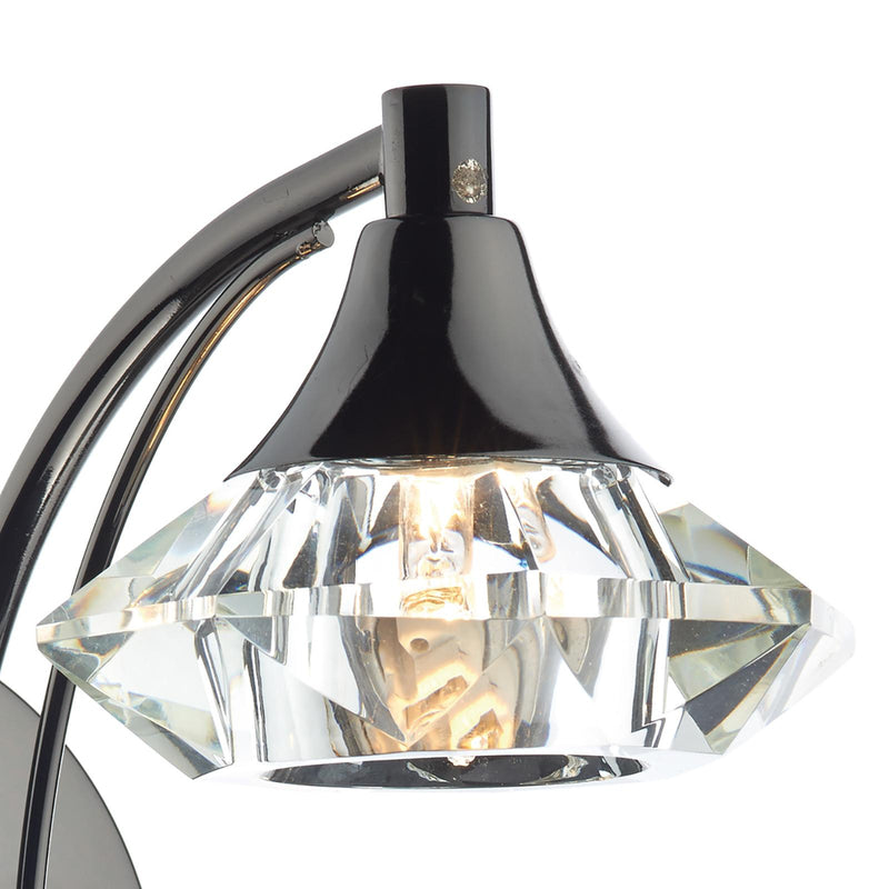 Dar Lighting Luther Wall Light Black Chrome Crystal • LUT0767
