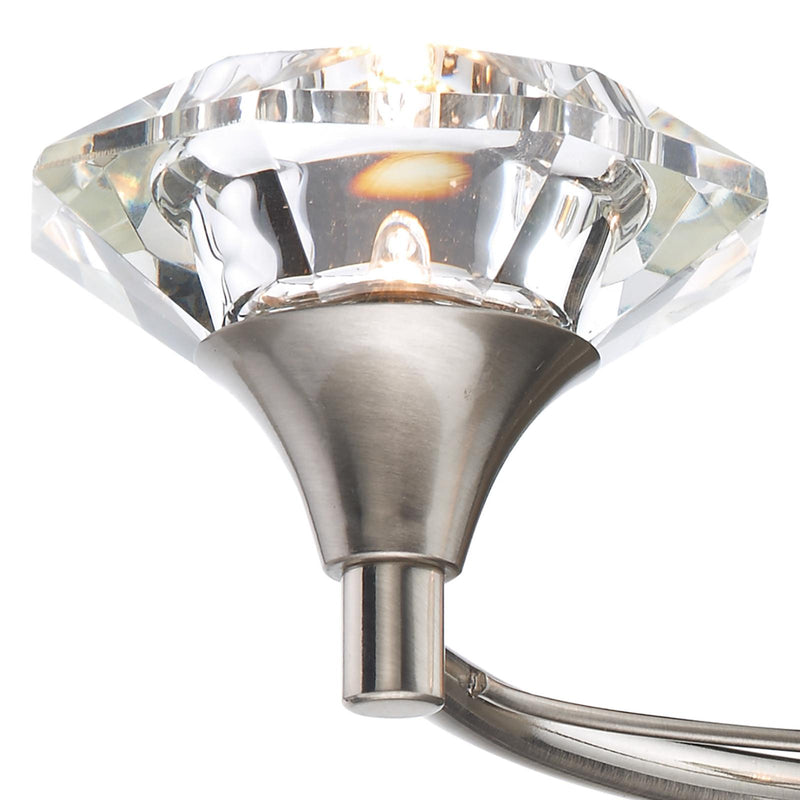 Dar Lighting Luther 2 Light Wall Light Satin Chrome Crystal  • LUT0946