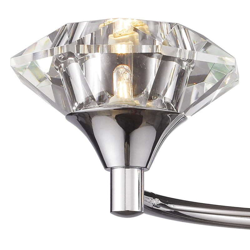 Dar Lighting Luther 2 Light Wall Light Polished Chrome Crystal • LUT0950