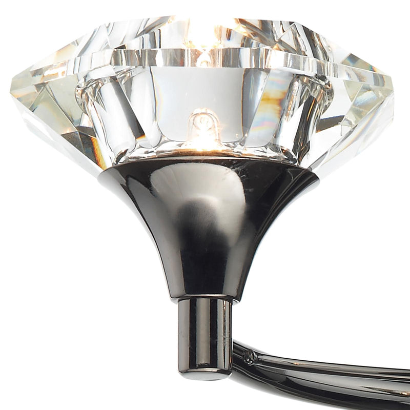 Dar Lighting Luther 2 Light Wall Light Black Chrome Crystal • LUT0967