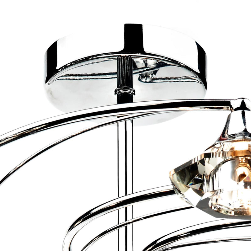 Dar Lighting Luther 10 Light Semi Flush Polished Chrome Crystal • LUT2350