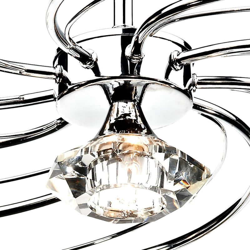 Dar Lighting Luther 10 Light Semi Flush Polished Chrome Crystal • LUT2350