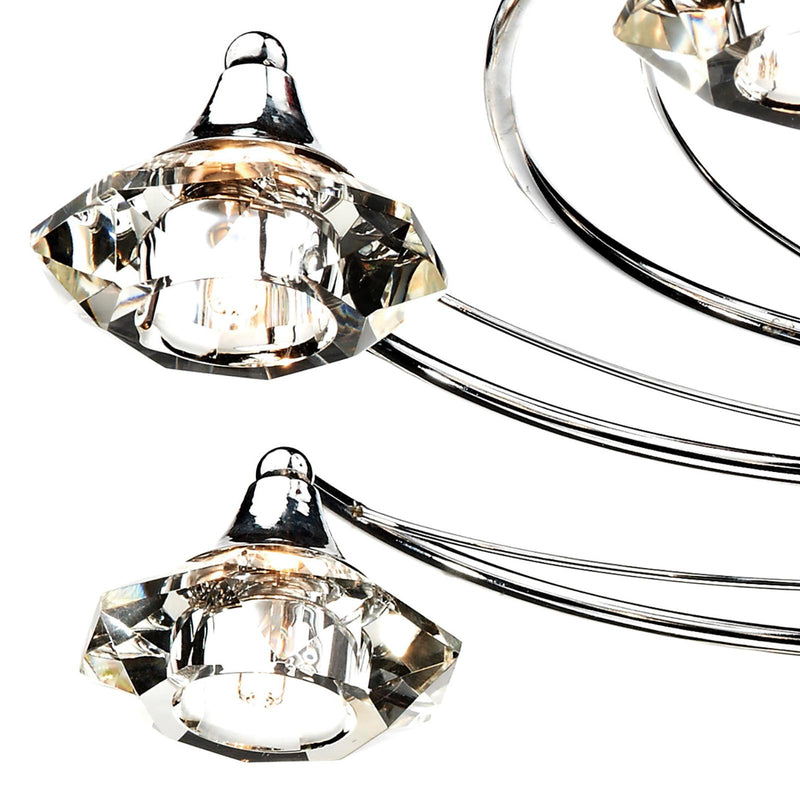 Dar Lighting Luther 10 Light Semi Flush Polished Chrome Crystal • LUT2350