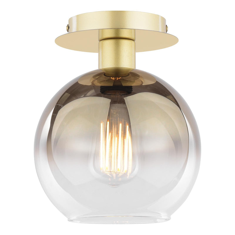 Dar Lighting Lycia Semi-Flush Satin Gold and Gold Ombre Glass • LYC0135