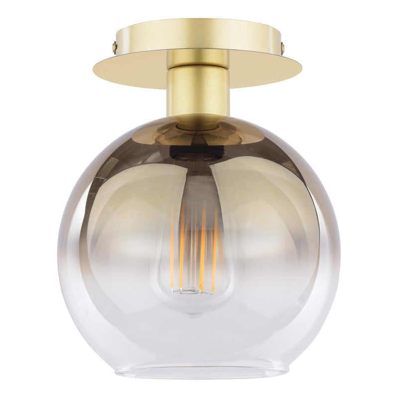 Dar Lighting Lycia Semi-Flush Satin Gold and Gold Ombre Glass • LYC0135