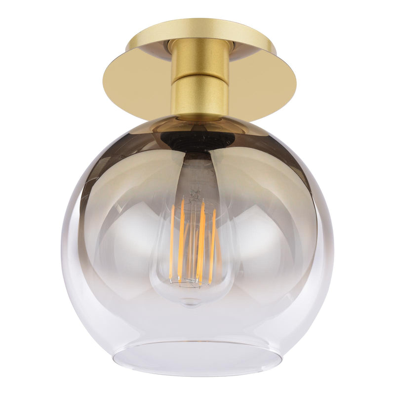 Dar Lighting Lycia Semi-Flush Satin Gold and Gold Ombre Glass • LYC0135