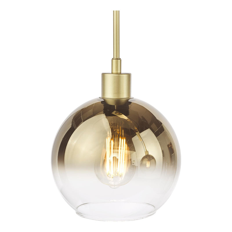 Dar Lighting Lycia 3 Light Bar Pendant Satin Gold and Gold Ombre Glass • LYC0335