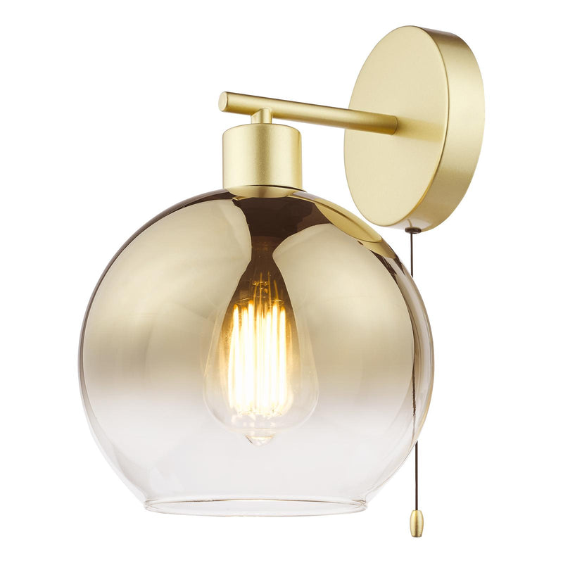 Dar Lighting Lycia Wall Light Satin Gold and Gold Ombre Glass • LYC0735