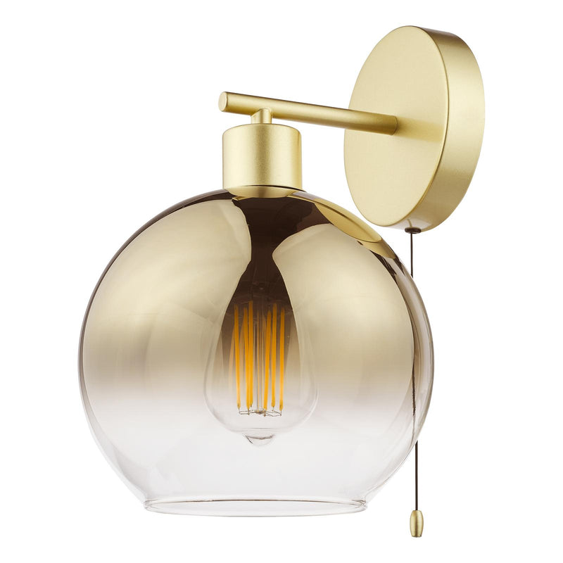 Dar Lighting Lycia Wall Light Satin Gold and Gold Ombre Glass • LYC0735