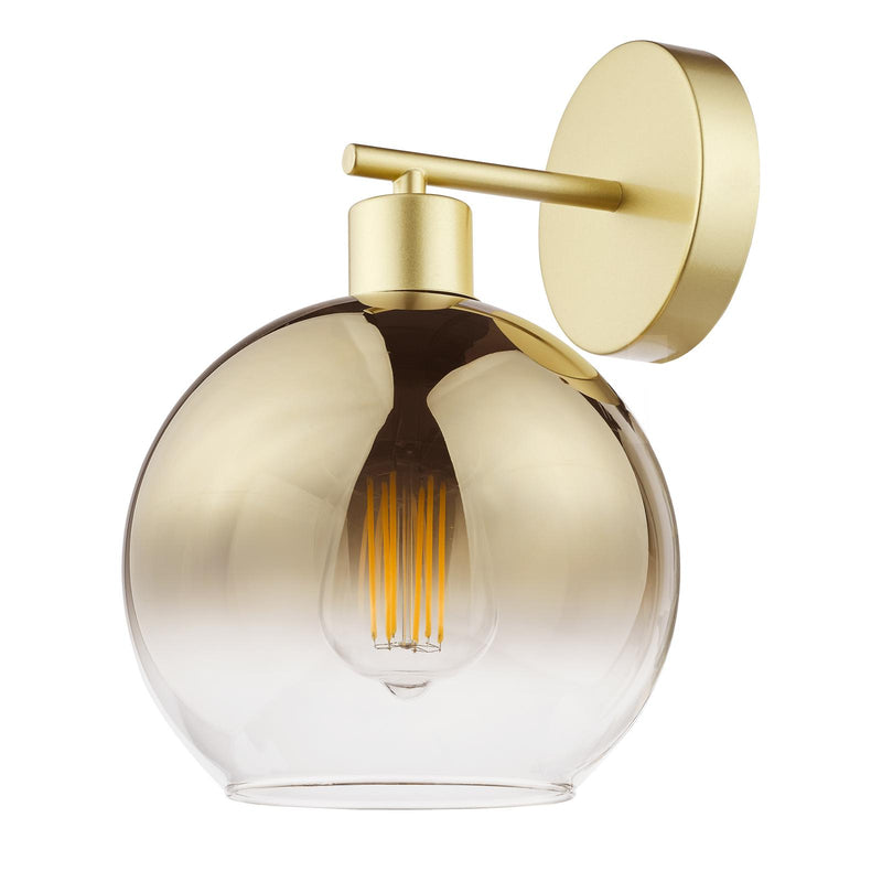 Dar Lighting Lycia Wall Light Satin Gold and Gold Ombre Glass • LYC0735
