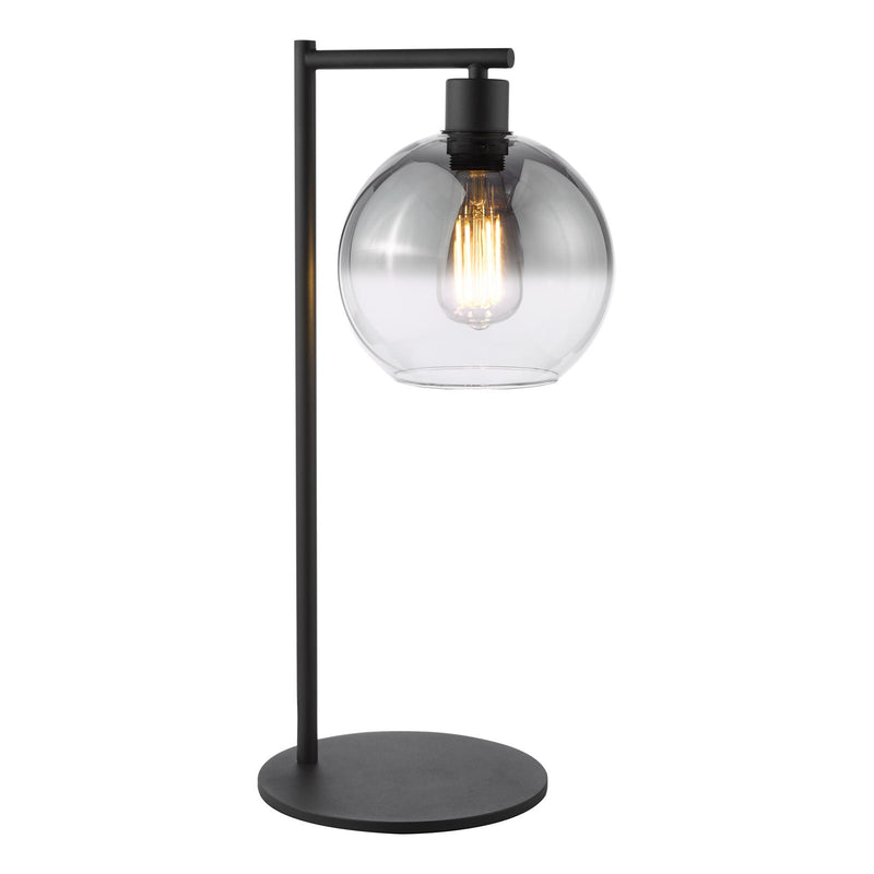 Dar Lighting Lycia Table Lamp Matt Black and Smoked Ombre Glass • LYC4222