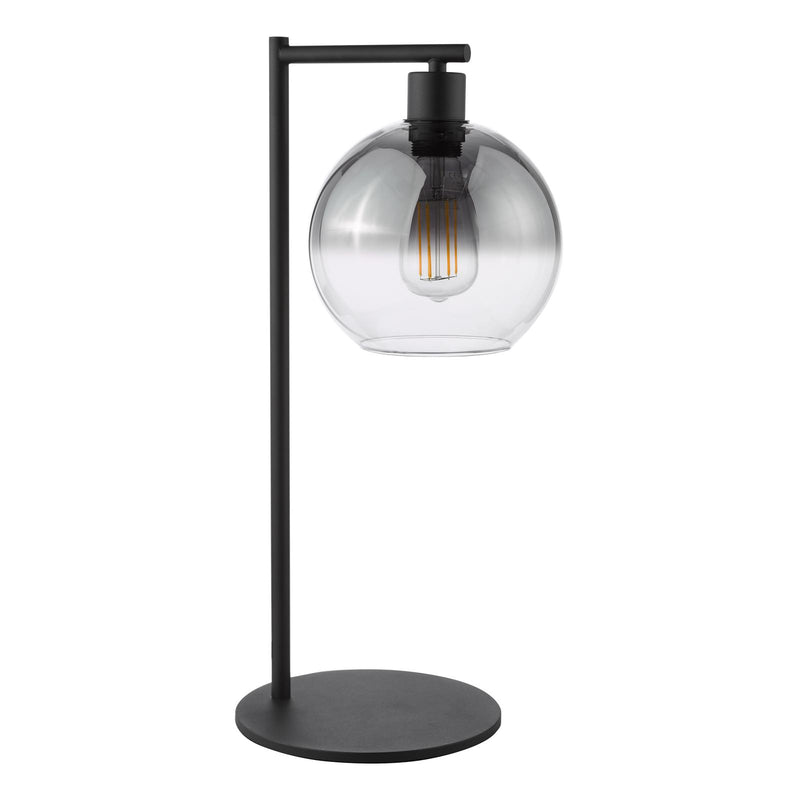 Dar Lighting Lycia Table Lamp Matt Black and Smoked Ombre Glass • LYC4222