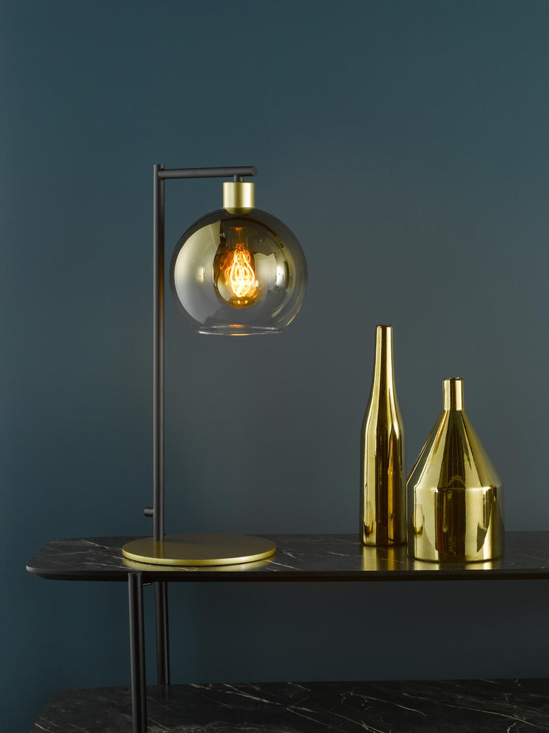 Dar Lighting Lycia Table Lamp Satin Gold and Gold Ombre Glass • LYC4235