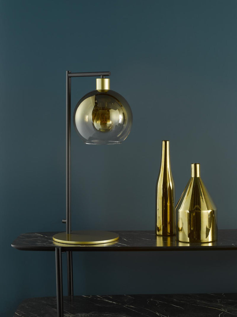 Dar Lighting Lycia Table Lamp Satin Gold and Gold Ombre Glass • LYC4235
