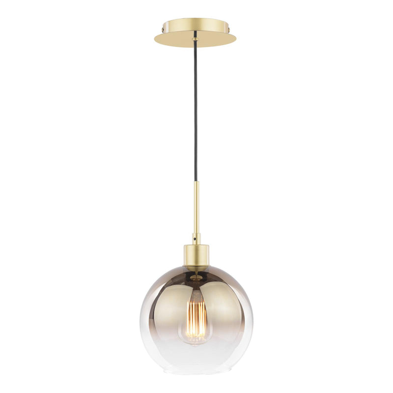 Dar Lighting Lycia Pendant Satin Gold and Gold Ombre Glass • LYC8635