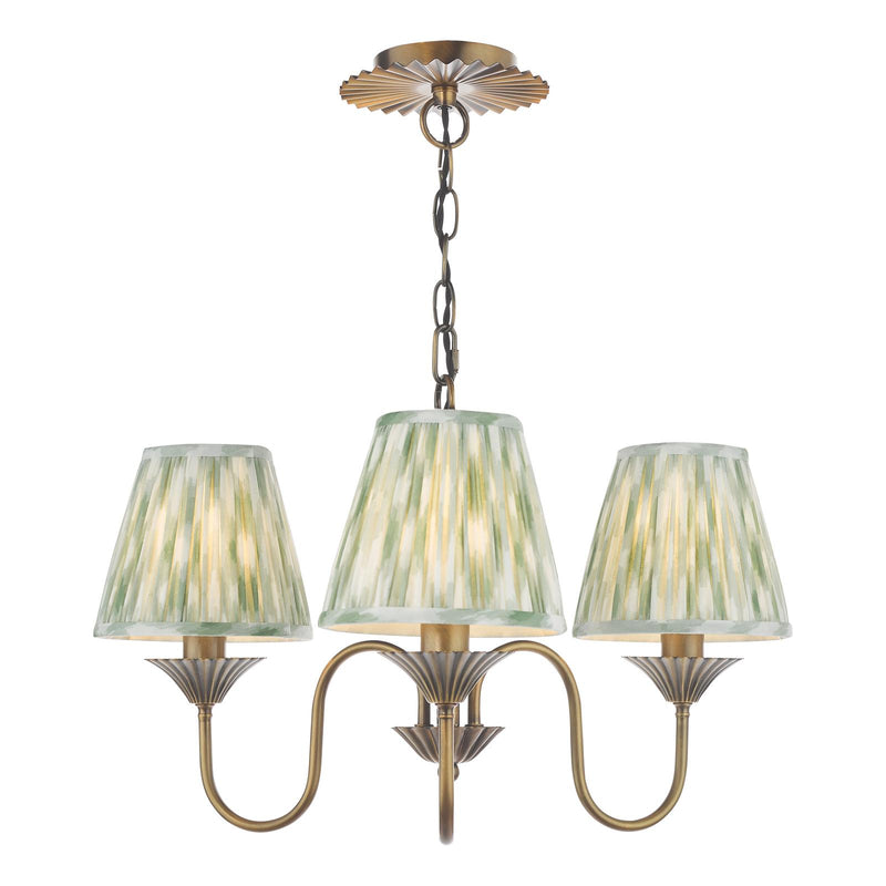 Dar Lighting Lydian 3 Light Pendant Antique Bronze With Shade • LYD0363-IKA2624