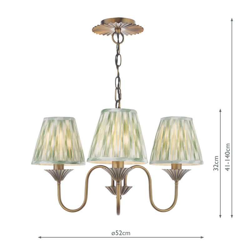 Dar Lighting Lydian 3 Light Pendant Antique Bronze With Shade • LYD0363-IKA2624